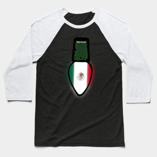 Mexico Flag Christmas Light Baseball T-Shirt